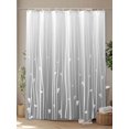 thumbnail image 4 of Fsddascl Gray Flower Shower Curtain Set - 72" x 78" Washable Bathtub Curtain with 12 Hooks, Geometric Stripe Gradient Branch Minimalist Waterproof Fabric Stall Shower Curtains for Bathroom/Bathtub, 4 of 6