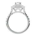 thumbnail image 3 of Unique Moments 2 Ct Lab Grown Split Shank Radiant Halo Diamond Engagement Ring 14K White Gold, 3 of 7