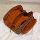 thumbnail image 4 of Bolso de maquillaje de gran apertura para mujer bolso de cuero PU para viaje de negocios en casa (marrón), 4 of 8