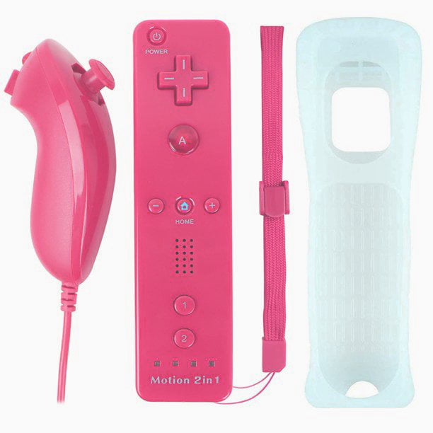 Bonacell Wii Remote Controller Nunchuck with Motion Plus for Nintendo Wii U, Wii Controller with Silicone and Wrist Strap（Red） - Walmart.com