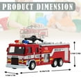 thumbnail image 3 of BINGLI Toy Fire Truck, Firetruck Toys with Extending Rescue Rotating Ladder Water Gun Lights and Siren Sounds, Pull Back Alloy Car Toys for Toddlers Boys Girls Kids Gift, 3 of 9