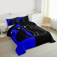 thumbnail image 3 of jejeloiu Romantic Valentine'S Day Bedding Comforter Set,Cute Cat Kitten Twin Comforter Sets,Deepblue Black Bedding Set For Girls,Ultra Soft Home Decor Reversible,2pcs, 3 of 8