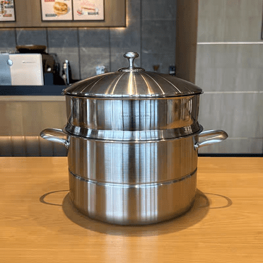 304 stainless steel steamer, household thickened large soup pot, dual-purpose steaming and boiling pot