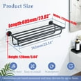 thumbnail image 3 of Towel Rack,Towel Holder Towel Shelf with Double Towel Bars for Bathroom Lavatory,24-Inch SUS 304 Stainless Steel Wall Mount Towel Hanger Storage,Matte Black, 3 of 10