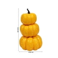 thumbnail image 3 of Fall Pumpkin Stack Decor, 3 Tier Resin Look Plastic Pumpkin Ornament, Tabletop Decor for Mantel Tiered Tray, 3 of 6