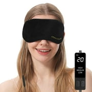 Heated Eye Mask, USB Steam Warm Compress for Puffy Eyes, Warm Therapeutic for Dry Eye, Chalazion, Blepharitis, Stye (Black)Syndrome