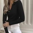 thumbnail image 4 of Zip Up Sweatshirt Women Work Casual Sweatshirt for Women Winter Tight Cotton Stripe V Long Sleeve Sweatshirt, 4 of 9