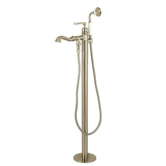 Royale Royale Single Handle Freestanding Roman Tub Faucet with Hand Shower, Brushed Nickel