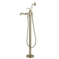 Royale Royale Single Handle Freestanding Roman Tub Faucet with Hand Shower, Brushed Nickel