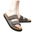 thumbnail image 5 of Leozcaa Mens Sandals Arch Support Slides with Adjustable Buckle Straps Cork Rubber Sole Casual Slippers, 5 of 9