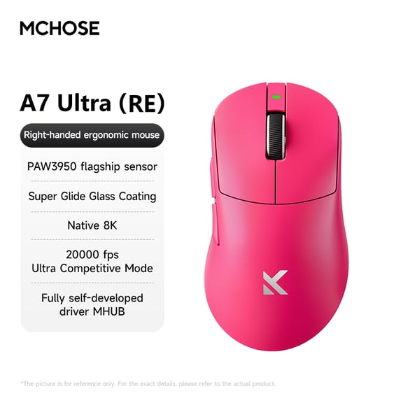 MCHOSE A7 UltraREMouse Tri Mode Wireless Mouse Paw3950 8000Hz Lightweight Gaming Mice For Valorant CS2 PC Accesssories
