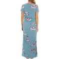 thumbnail image 4 of Women's Short Sleeve Maternity Dresses Clothes Split Pregnancy Maxi Dresses, 4 of 5