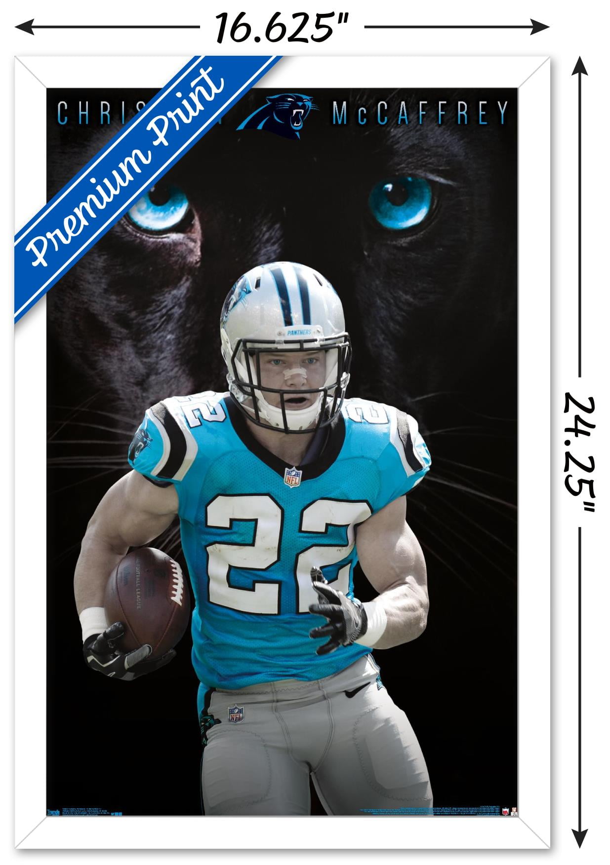 NFL Carolina Panthers - Christian McCaffrey 21 Wall Poster with Wooden  Magnetic Frame, 22.375 x 34 