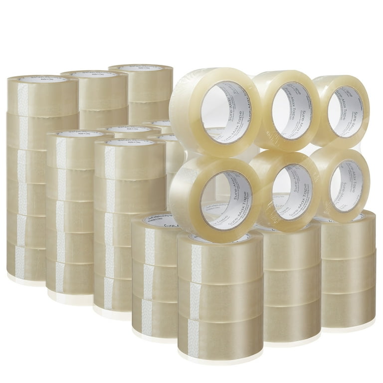 Sure-Max Premium Carton Packing Tape 2.0 Mil 330 Feet (110 Yards) - Clear - 2 Cases (72 Rolls Total)