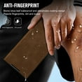 thumbnail image 6 of Allytech Magnetic Case for Samsung Galaxy S24, Support Wireless Charging, Card Slot & Kickstand, [Comfortable Touch] Luxury PU Leather Anti-Fingerprint Shockproof Oil-Proof Flip Case - Brown, 6 of 7