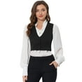 thumbnail image 1 of INSPIRE CHIC Traje De Navidad Para Mujer Chaleco De Satén Con Cierre De Botón Y Estampado Floral Negros M, 1 of 4