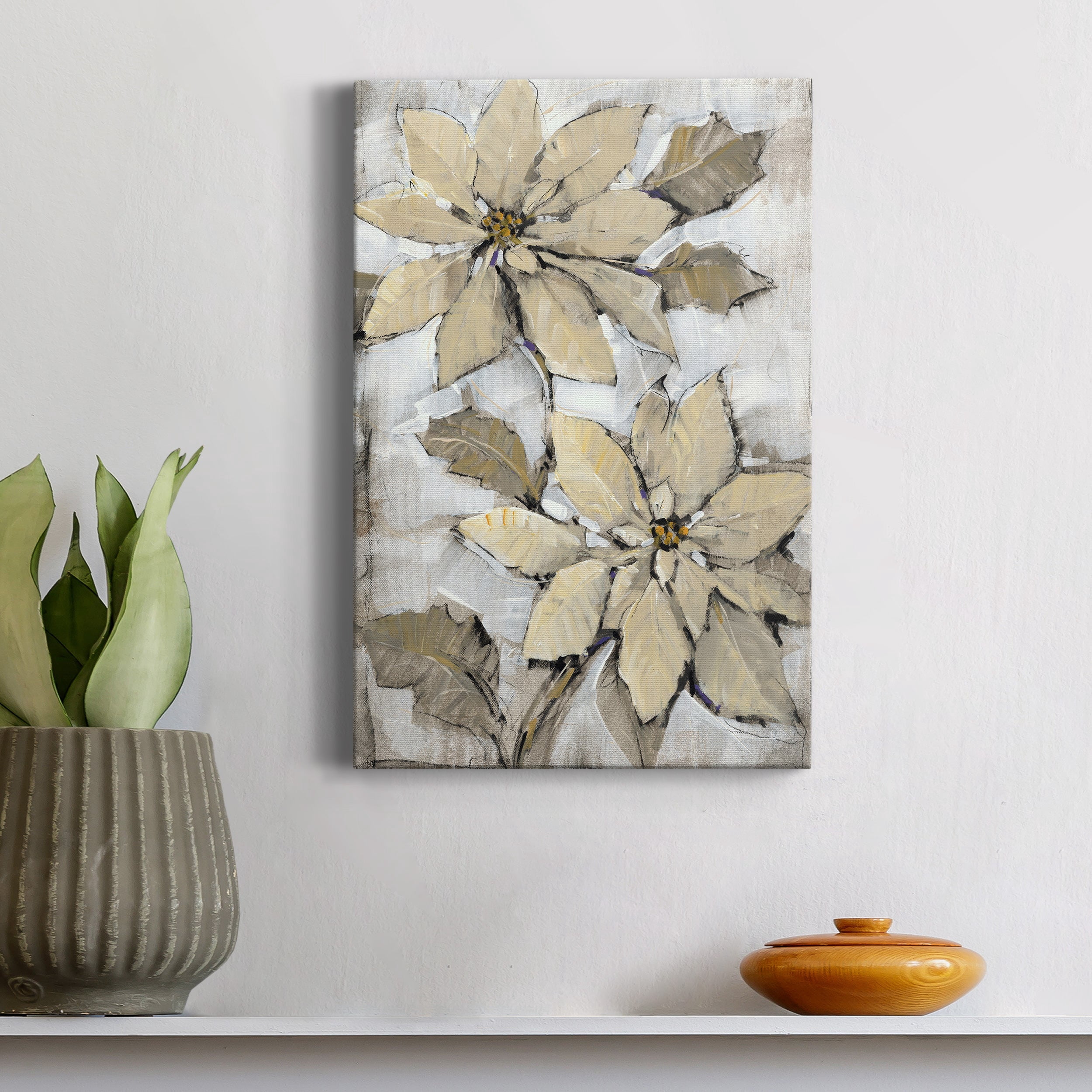Poinsettia Study II Premium Gallery Wrapped Canvas - Ready to Hang