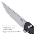 thumbnail image 2 of CRKT Q Compact Everyday Carry Folding Knife with Crossbar Lock: 14C28N Steel Plain Edge Blade, Black Glass-Reinforced Nylon Handle, Pocket Clip,7075, 2 of 5