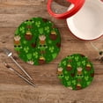 thumbnail image 2 of St. Patrick's Day Shamrock Leprechaun and Pot of Gold Trivet Pot Holder,Round Woven Potholders Set 2PCS-Braided Hot Pads - Coasters - Table Mats for Cooking and Baking183, 2 of 7