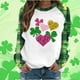 thumbnail image 1 of TaTaai Womens St Patricks Day Graphic Raglan Sweatshirt Long Sleeve Crewneck Casual Pullover Loose Fit Holiday Top Gift, 1 of 5