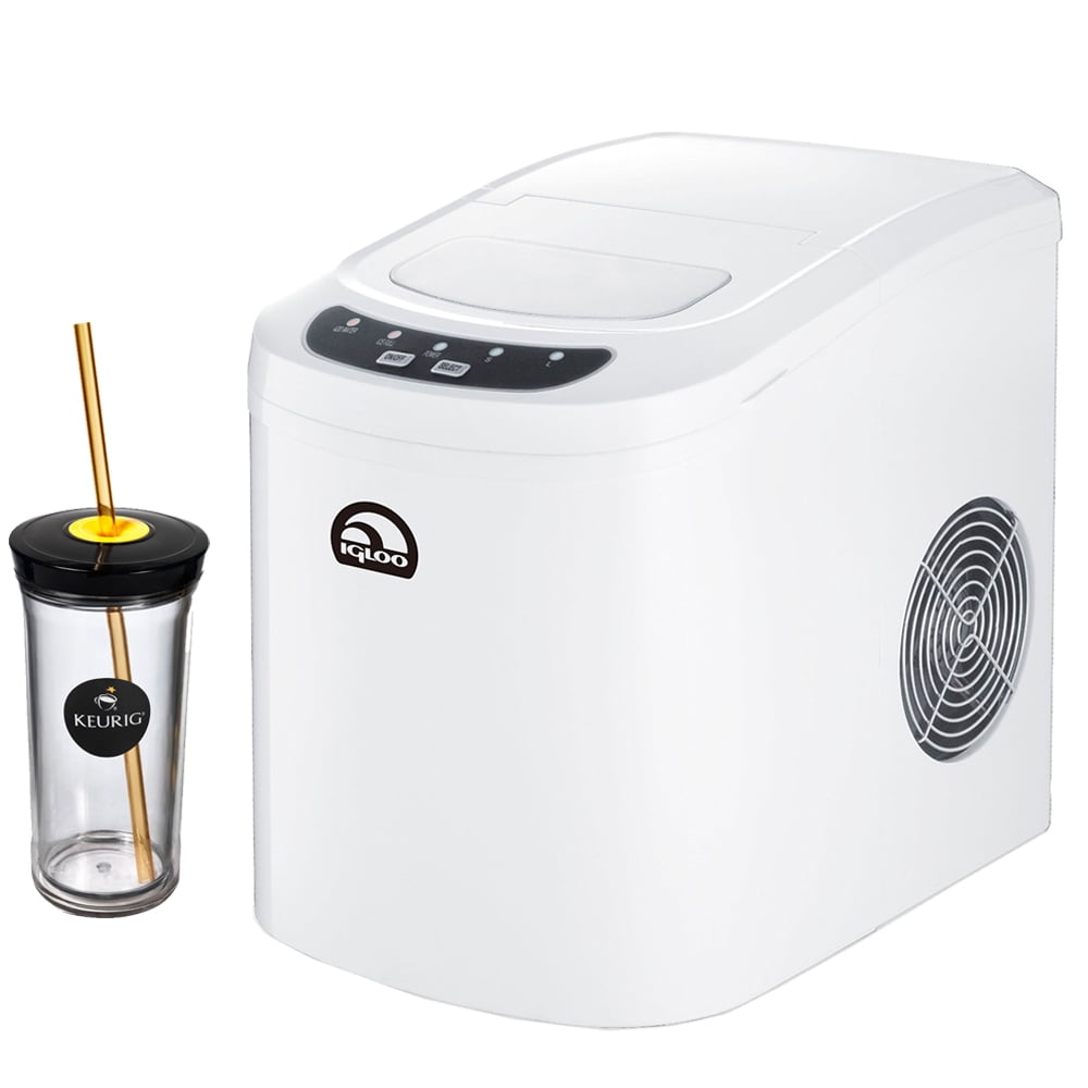 Igloo Compact Ice Maker (ICE102CWhite) with Keurig Iced Beverage