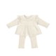 thumbnail image 1 of Odeerbi 3M-3Y Niñas Algodón Conjuntos Volantes Manga Larga Peplum Tops Lechuga Trim Pantalones Conjunto Dos Piezas, 1 of 7