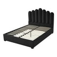 thumbnail image 5 of Inspired Home Annastasia Velvet Full Platform Bed with Lift Mechanism, Black, 5 of 8