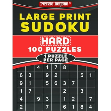 Large Print Sudoku: Hard 100 Sudoku Puzzles - One Puzzle Per Page with Solutions (Paperback)