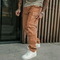 thumbnail image 4 of GuangCheng George Cargo Pants for Men,Lightweight,Durable,Casual,Work,Outdoor Baggy Fit,Oversized,Utility Trousers,Orange,Size M, 4 of 9