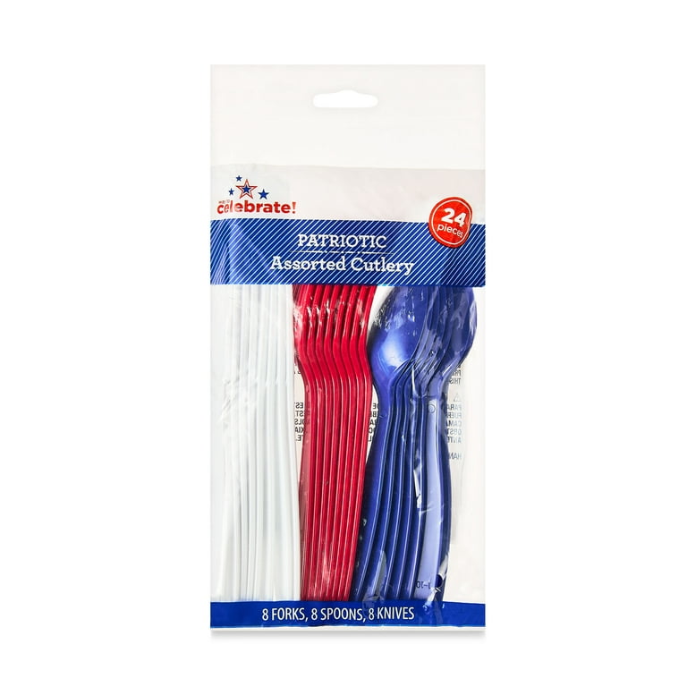 Red White and Blue Knives, Forks and Spoons Red White and Blue Knives, Forks and Spoons