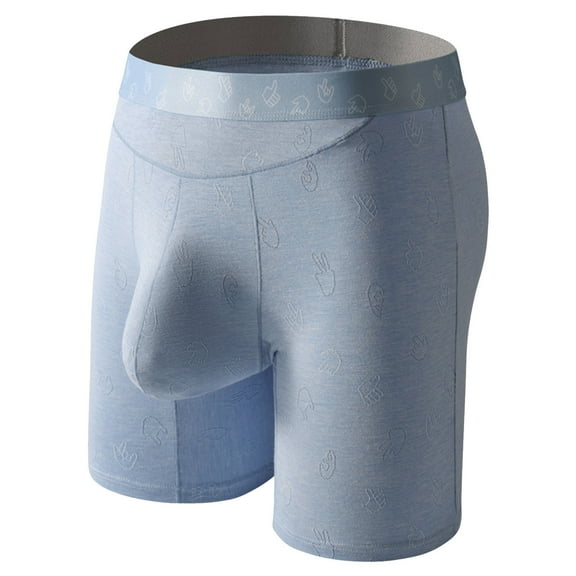 Rohuuque Mens Breathable Boxer Shorts Breathable Quick Dry Elastic Waistband Comfort Loose Underwear for Sports Casual Blue