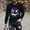Black, variant on Men's Graffiti X-Eyes Smile Face Print Round Neck Long Sleeve Casual T-Shirt Top