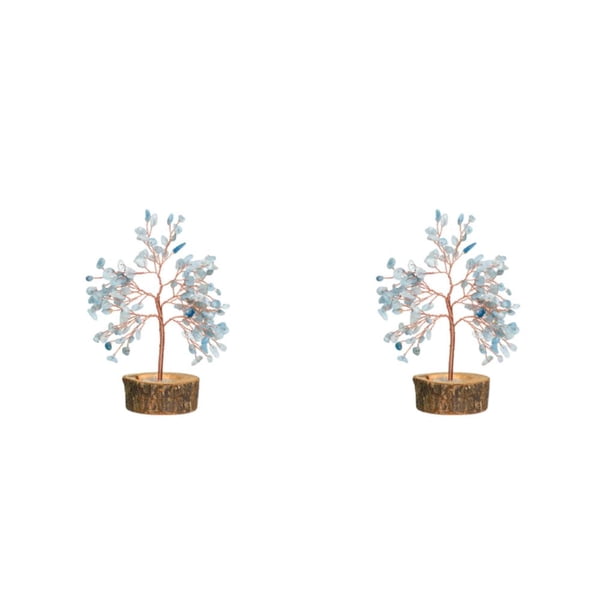 Árbol de Cristal Bonsai Toystoory decoración del hogar azul claro 2Conjunto