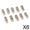 thumbnail image 1 of Conector de Cables Coaxiales Coaxiales Del Adaptador Métrico F de 10 Piezas para TV Por Satélite RF 6 piezas, 1 of 8