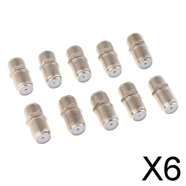 Conector de Cables Coaxiales Coaxiales Del Adaptador Métrico F de 10 Piezas para TV Por Satélite RF 6 piezas