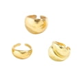 thumbnail image 1 of Conjunto de 3 anillos abiertos de mujer moda geométrica elegante apilables oro, 1 of 8