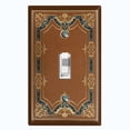 thumbnail image 1 of Metal Light Switch Plate Cover Elegant Victorian Cross Frame Blue Brown FRA068, 1 of 13
