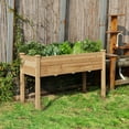 thumbnail image 5 of VEIKOUS Outdoor Wood Raised Garden Bed, 47'' Elevated Planter Box w/ Drainage Holes for Vegetables, Flowers and Herbs, 5 of 12