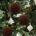 thumbnail image 5 of geerera 2 Pcs Flocked Christmas Ball Ornaments, Large Size Shatterproof Hanging Decoration, Solid Color Hanging Ornament for Tree Decorations Wedding Party Home Decor, 4", 5 of 6