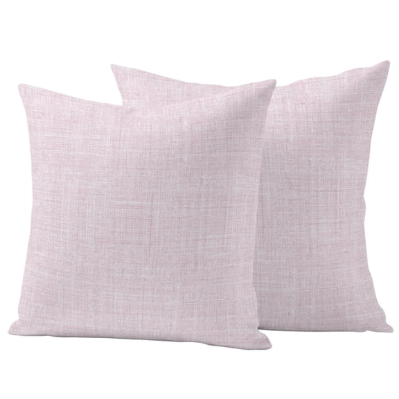 Outdoor Pillow Covers 18 x 18 Inches, Light Pink Waterproof Throw Pillow Cover Set of 2, Farmhouse Vintage Pink Solid Color Modern Decorative Square Cushion Covers for Patio/Tent/Couch/Garden