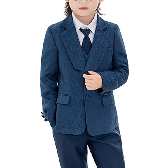 EnJoCho Boys 𝖡lazer Suit Jackets Kids Single 𝖡reasted Lapel Collar 𝖡lazer Coat School Formal Unifor𝗆 Suit Outerwear Athletic
