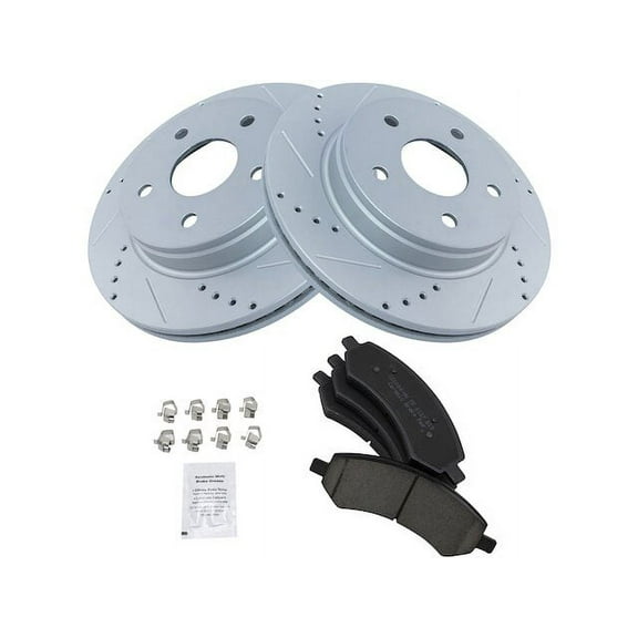 Front Brake Pad and Rotor Kit - Compatible with 2011 - 2018 Ram 1500 2012 2013 2014 2015 2016 2017