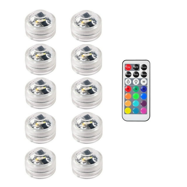 1-10pcs IP65 Waterproof Submersible LED Lights Remote Control LED Tea Mini Lights Underwater Lamp For Wedding Party Vase Decor ,Easy to Install