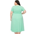 thumbnail image 4 of Pastel by Vivienne Women's Short Sleeve Dress with Shirring Plus Size Mint XX-Large, 4 of 4