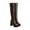 Brown, variant on Fesfesfes Platform Boots for Women Large Size High Barrel Long Thick Soles Heels Waterproof Platform Round Toe Over Knee Synthetic Boots US:6(37)
