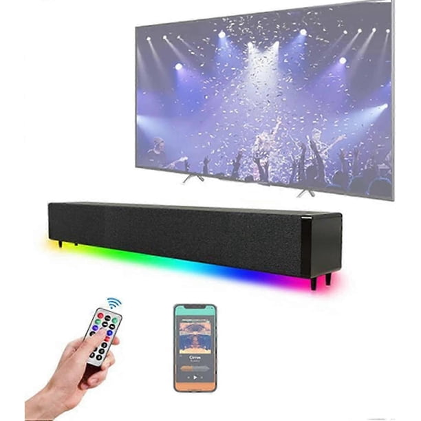 Soundbar for TV Bluetooth 50 Soundbar with LED Lights 3D Surround Sound Bar with 2000mAh Battery for TV Speakers PC Home Theater Gaming Projectors Sup