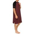thumbnail image 5 of LELINTA Men's Sleepwear & Robes Sleep shirt Men's Nightshirts Short Sleeve Kaftan Nightwear Black/ Wine Red/ Light Grey/ Blue Color, 5 of 6