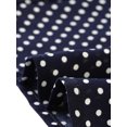 thumbnail image 5 of INSPIRE CHIC Women's Polka Dots Button Decor V Neck Split Belted Dress Navy L, 5 of 5