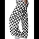 thumbnail image 2 of Pantalones Casuales A Cuadros para Mujer, Cintura Elástica, Cómodos, Holgados, de Pierna y con Bolsillos Negro S, 2 of 7