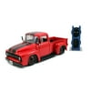 Just Trucks 1:24 Diecast W13 1956 Ford F-100 Pick-Up, Glossy Red Truck Play Vehicle